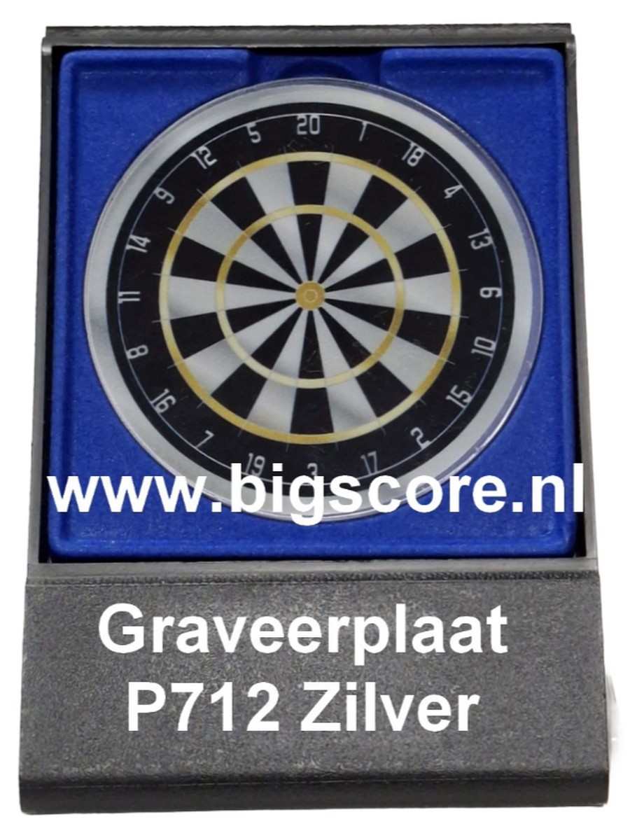 Dart Acryl in medailledoosje Blauw-Zwart G/Z/B
